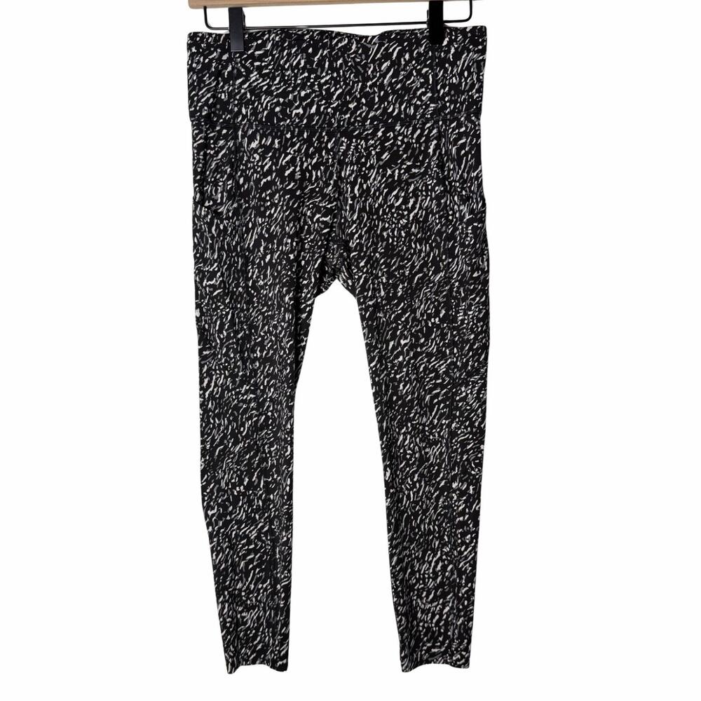 Lululemon Fast and Free High Rise Crop 23" Speckle Trail Black Multi Size 8 Run